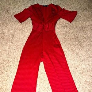 Pretty Little Thing Red Jumpsuit